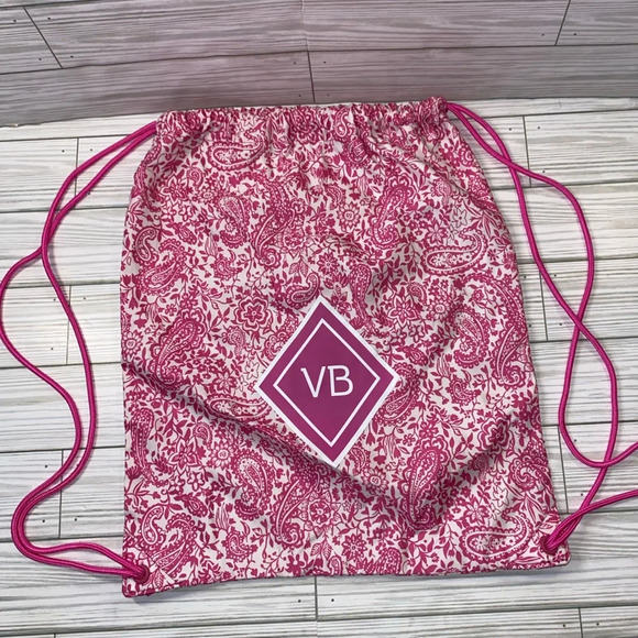 Vera Bradley Drawstring Backsack in Eden Paisley Pink - Picture 1 of 7